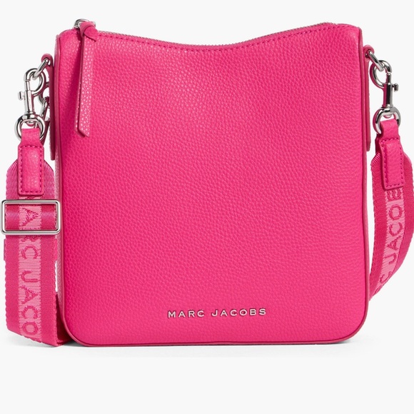 Marc Jacobs Pink Crossbody Bag with Pebbled Leather and Silver Hardware
